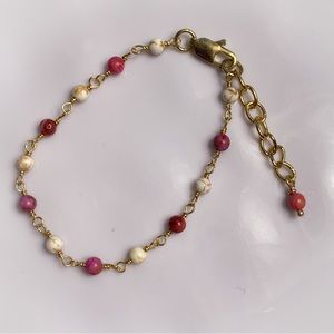 Crazy Lace Agate and Dyed Turquoise Bracelet